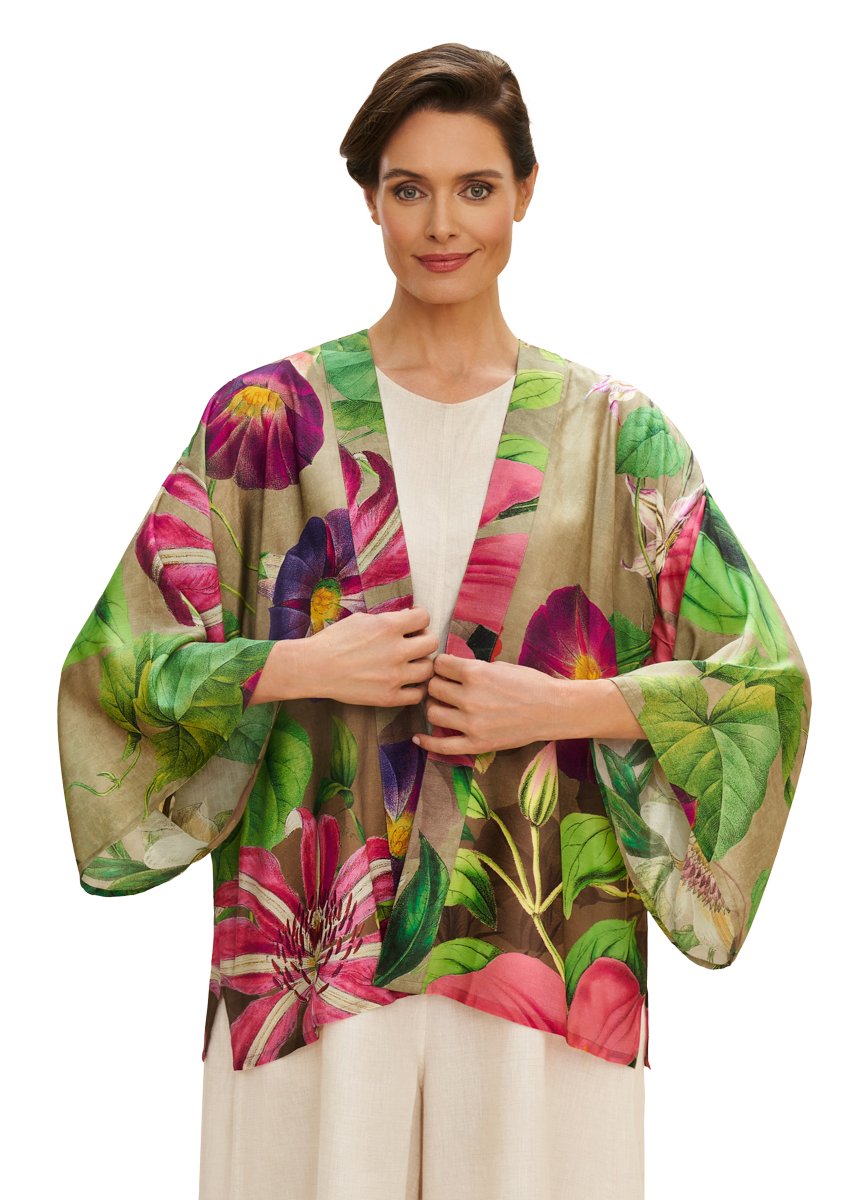 【Kith】Floral Seersucker Kimono Jacket Oversized Botanicals Kimono Jacket – Powder-uk