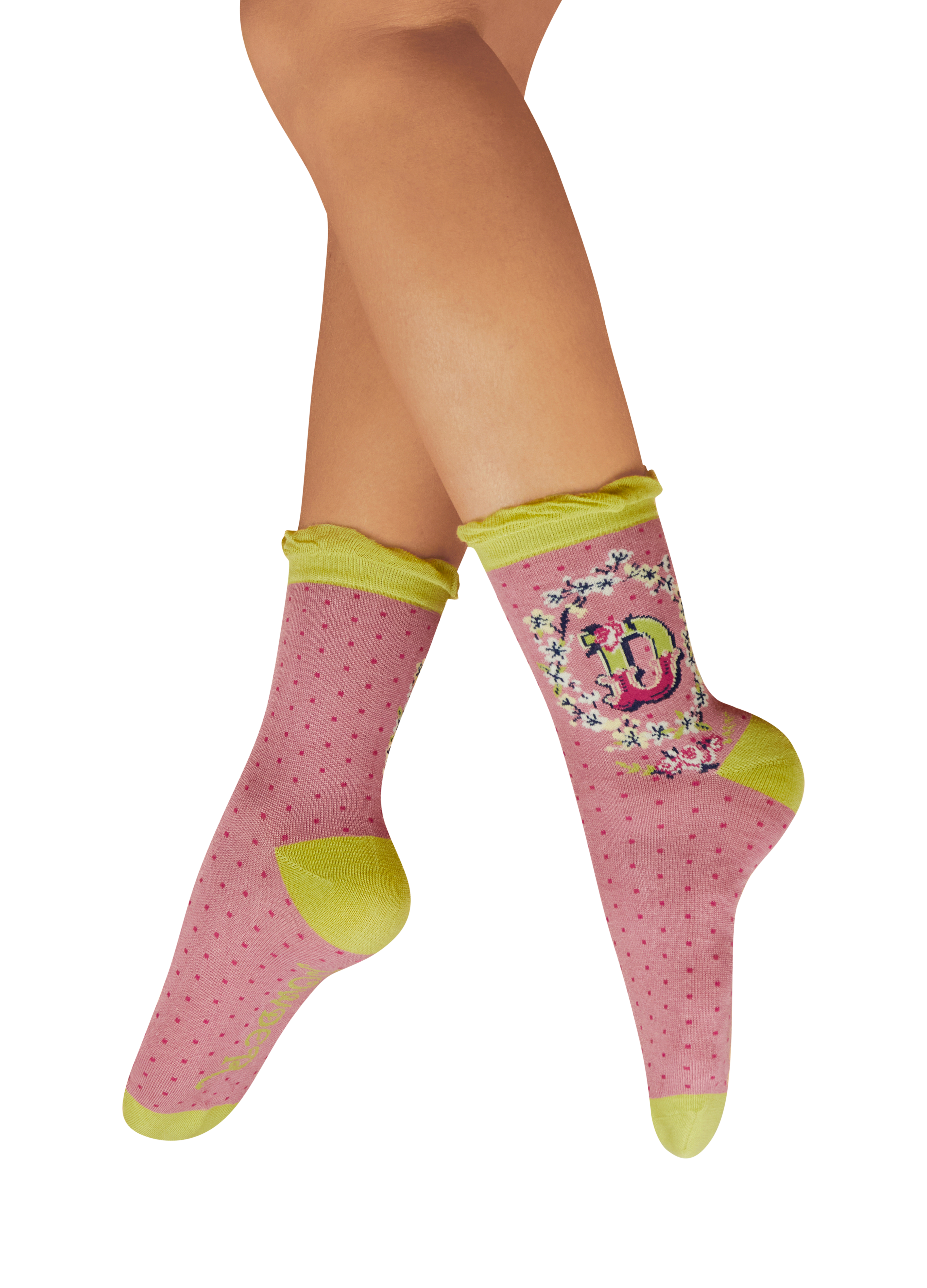 Letter D Ankle Socks