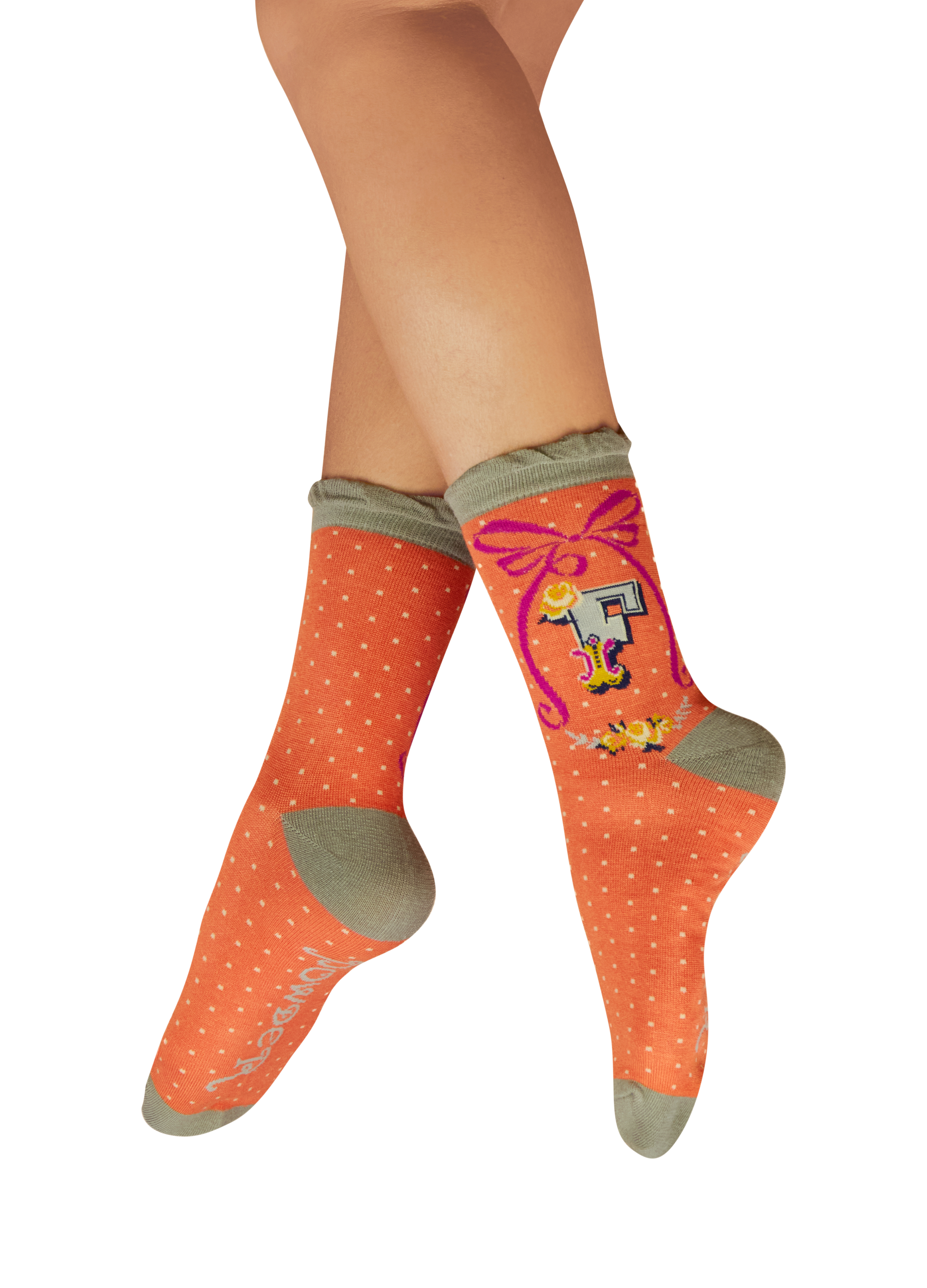 Letter F Ankle Socks