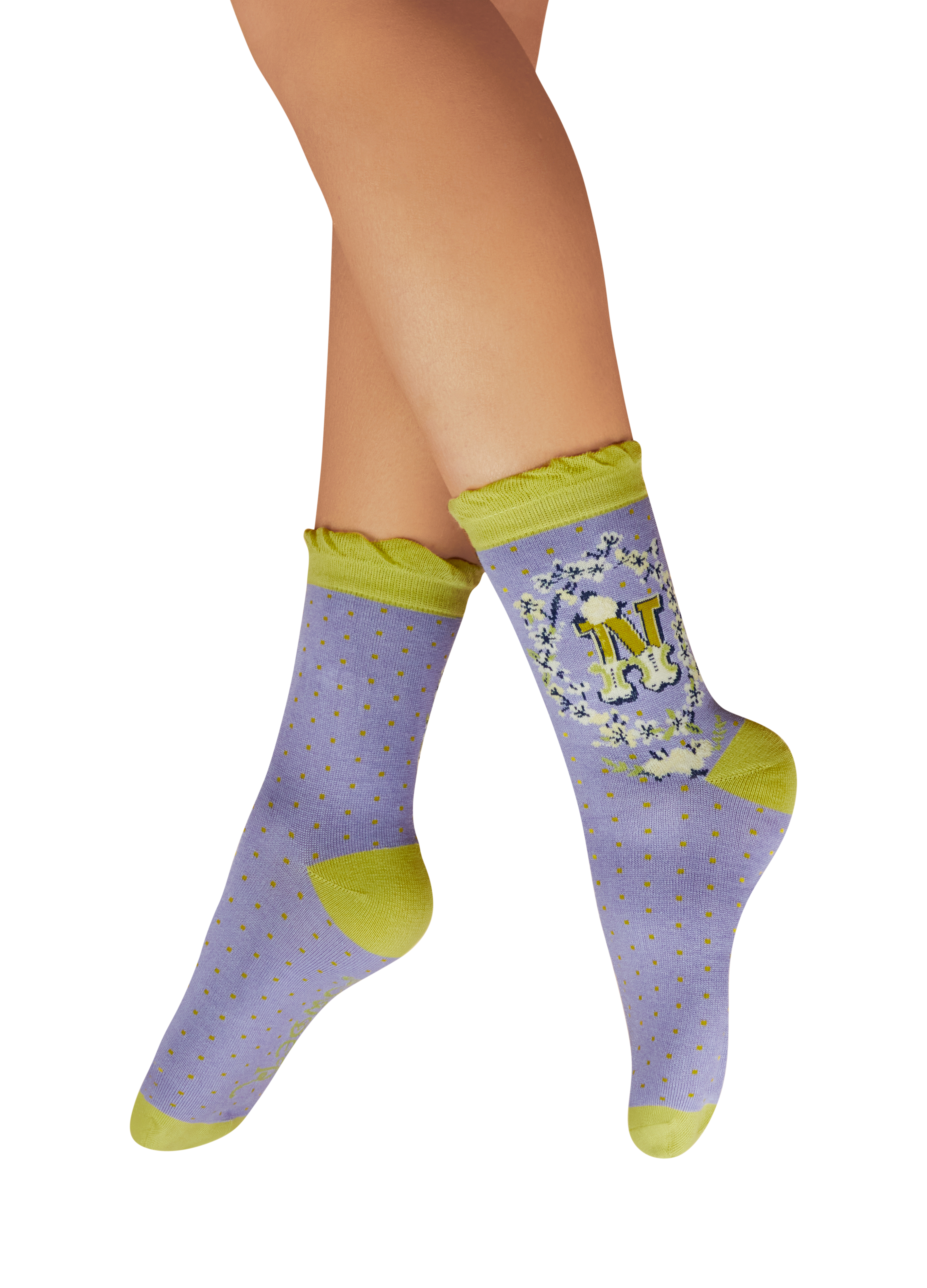 Letter N Ankle Socks