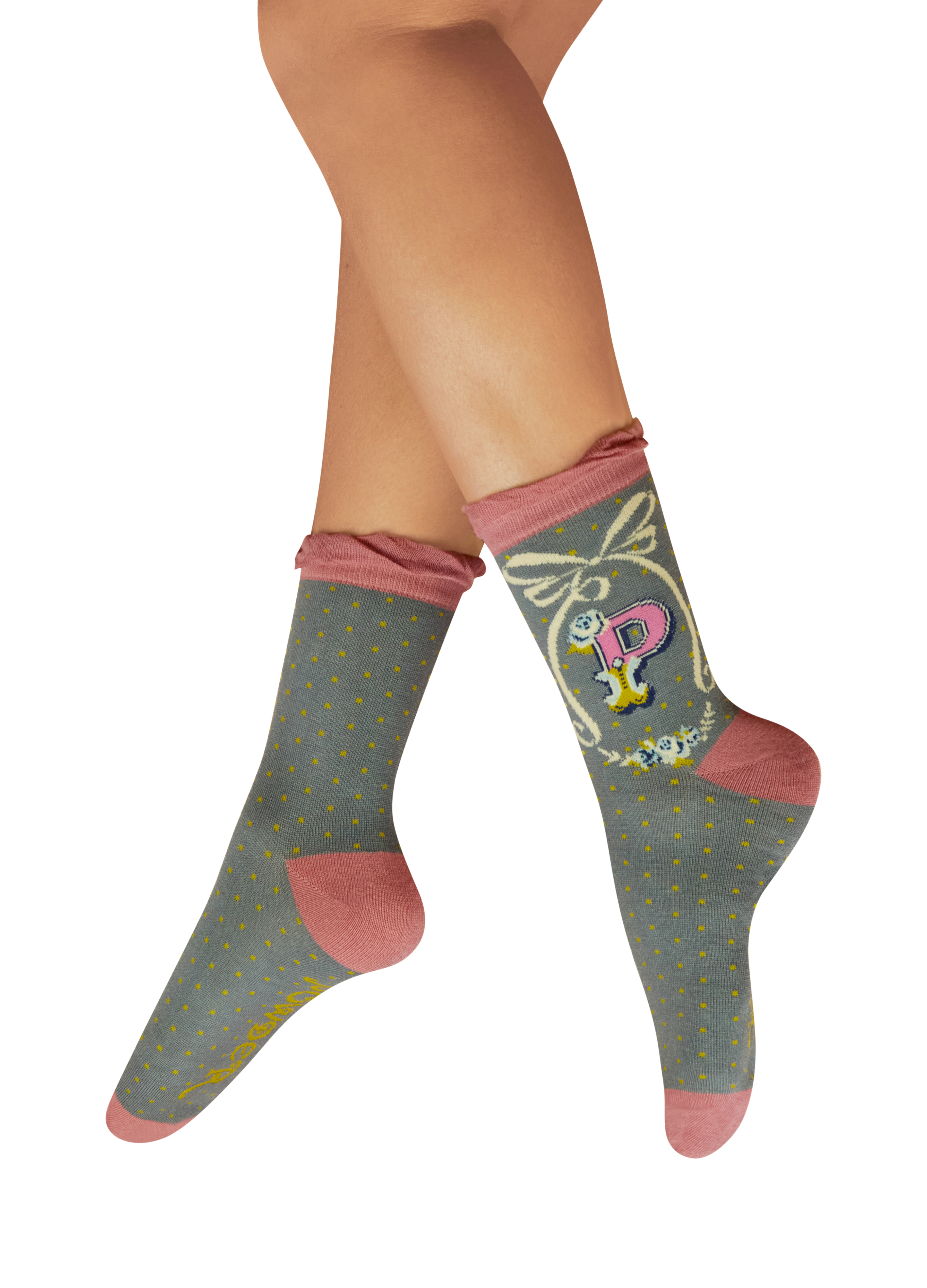 Letter P Ankle Socks
