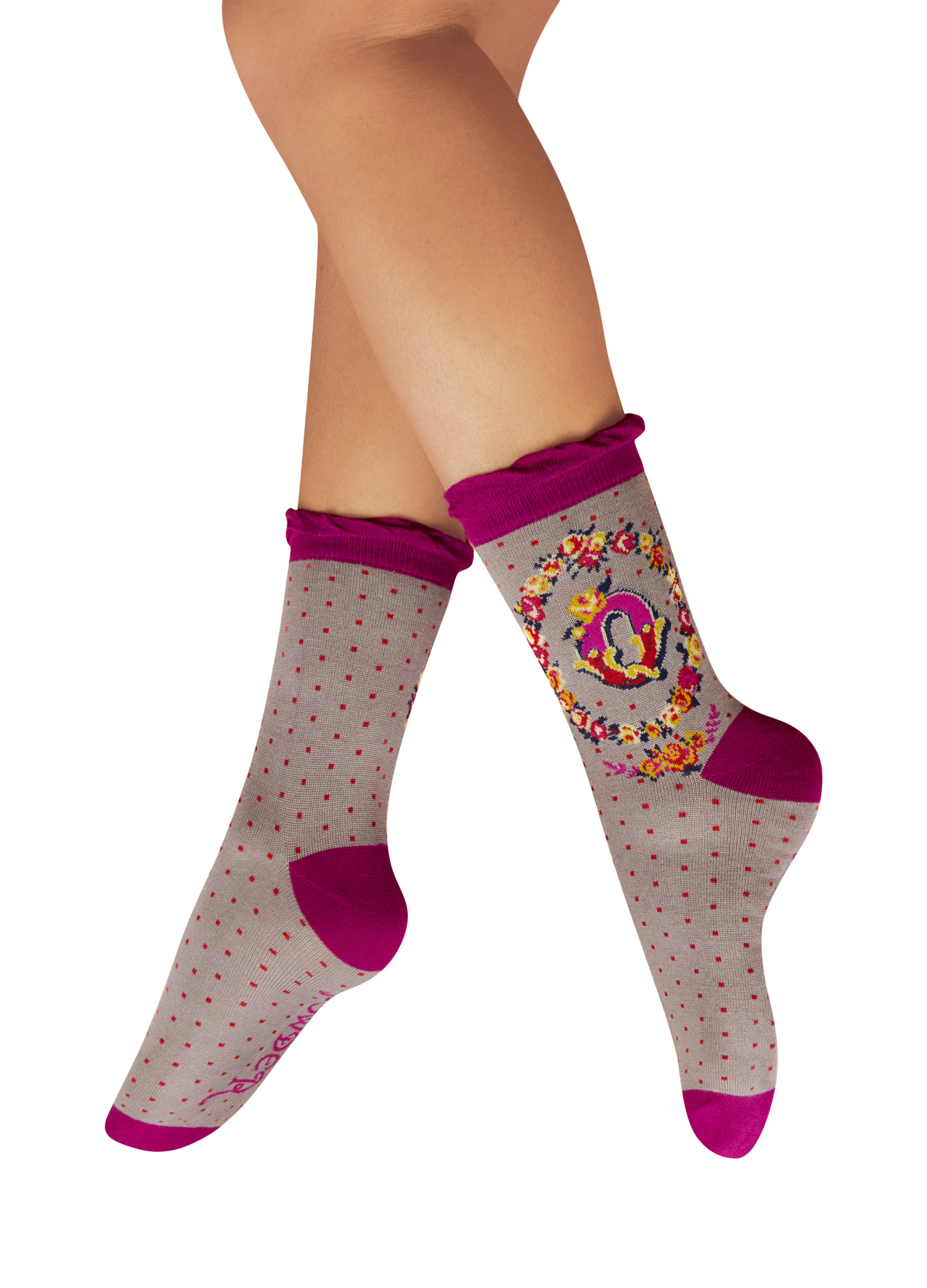 Letter Q Ankle Socks