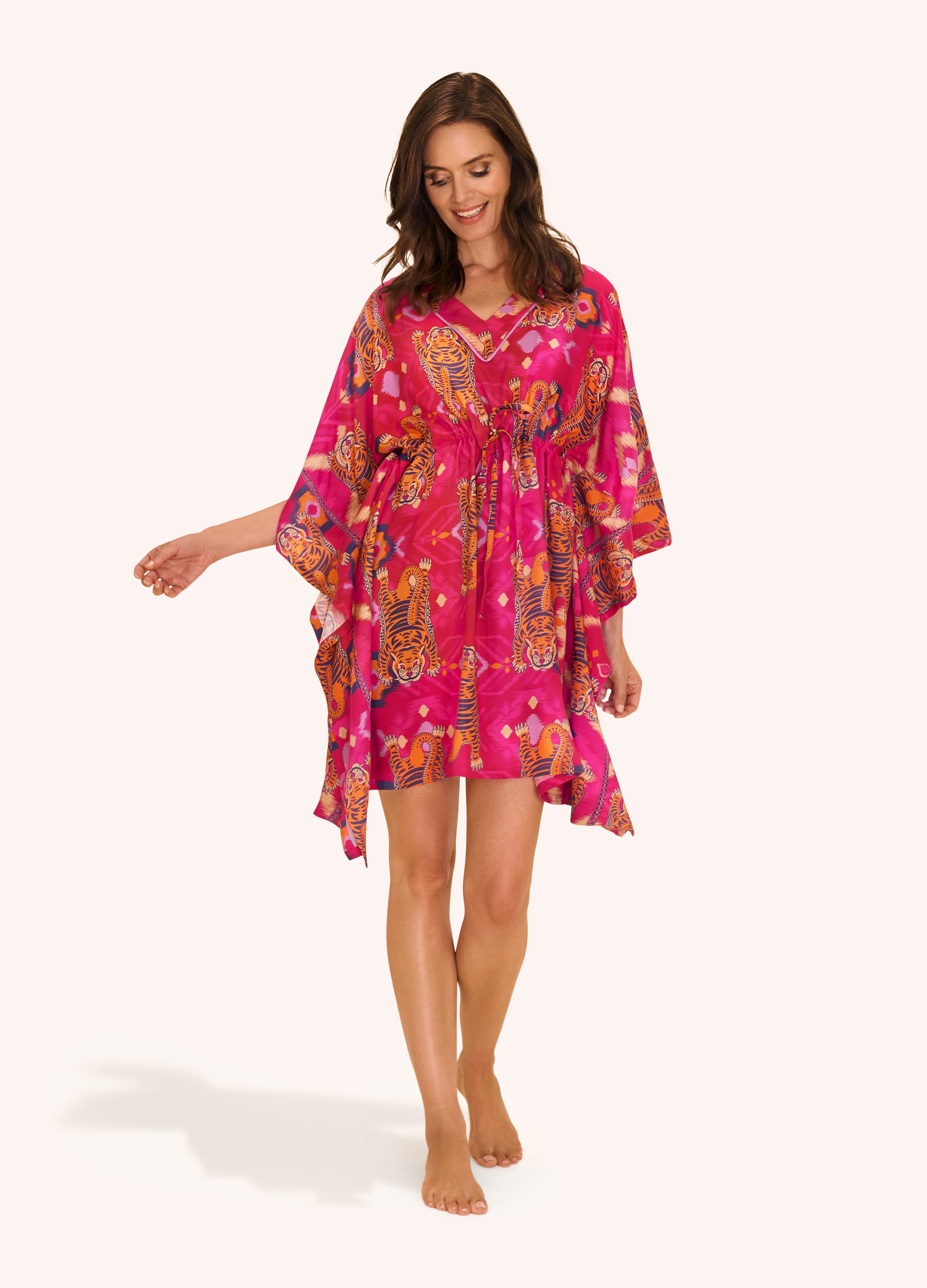 Beach Cover Up Ikat Tiger