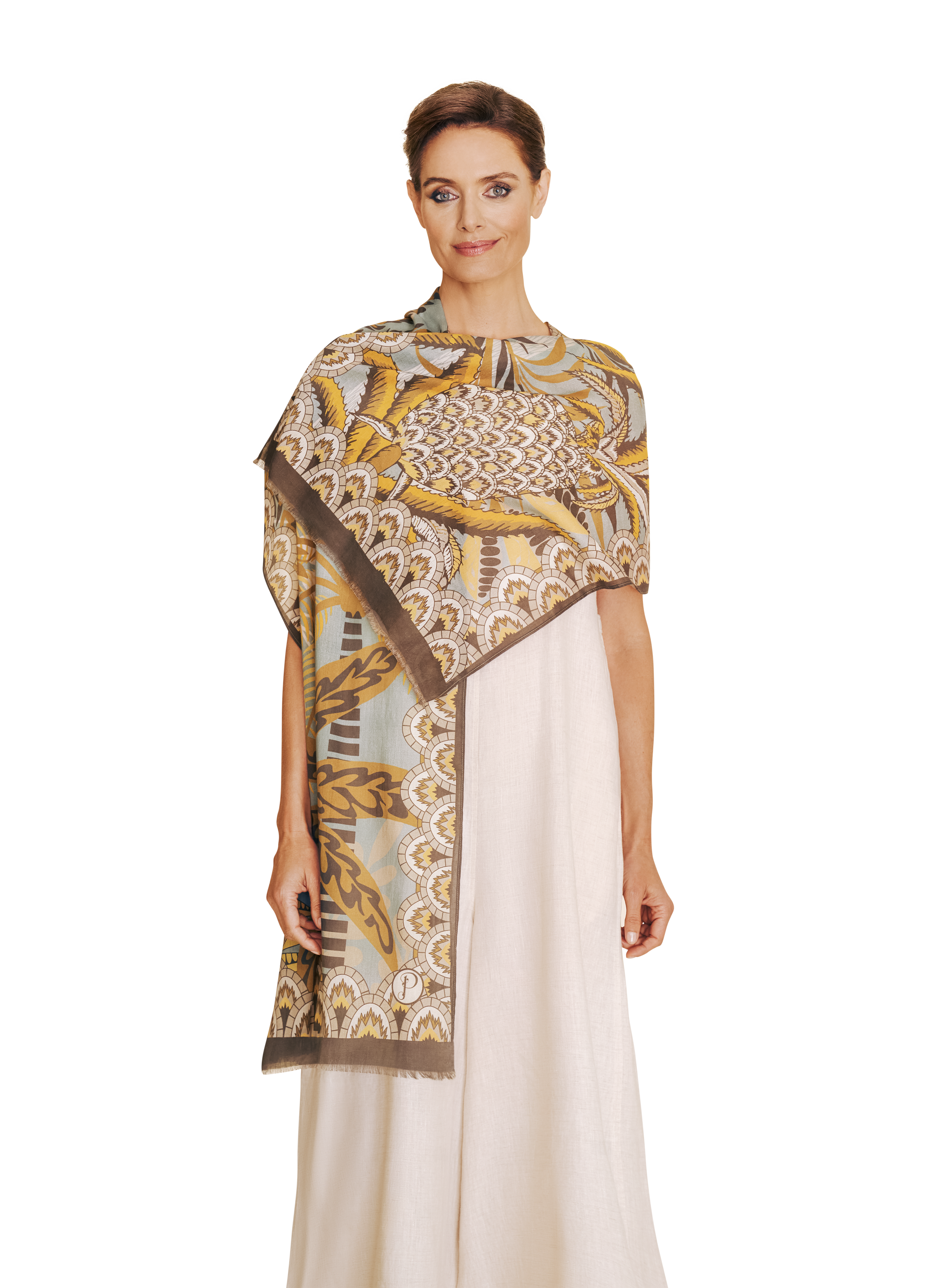 Cotton Scarf Patterned Palms