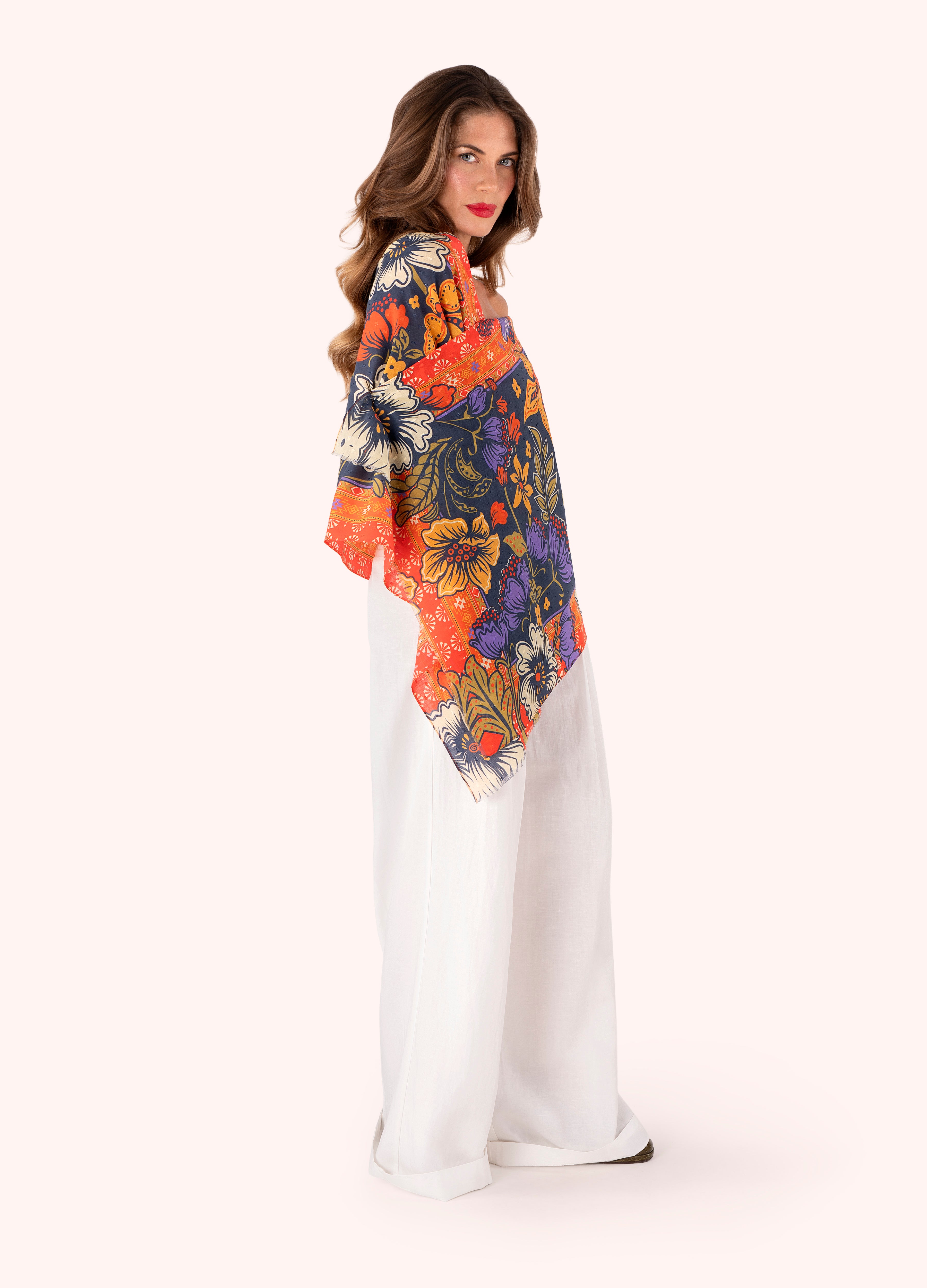 Cotton Scarf Trailing Floral