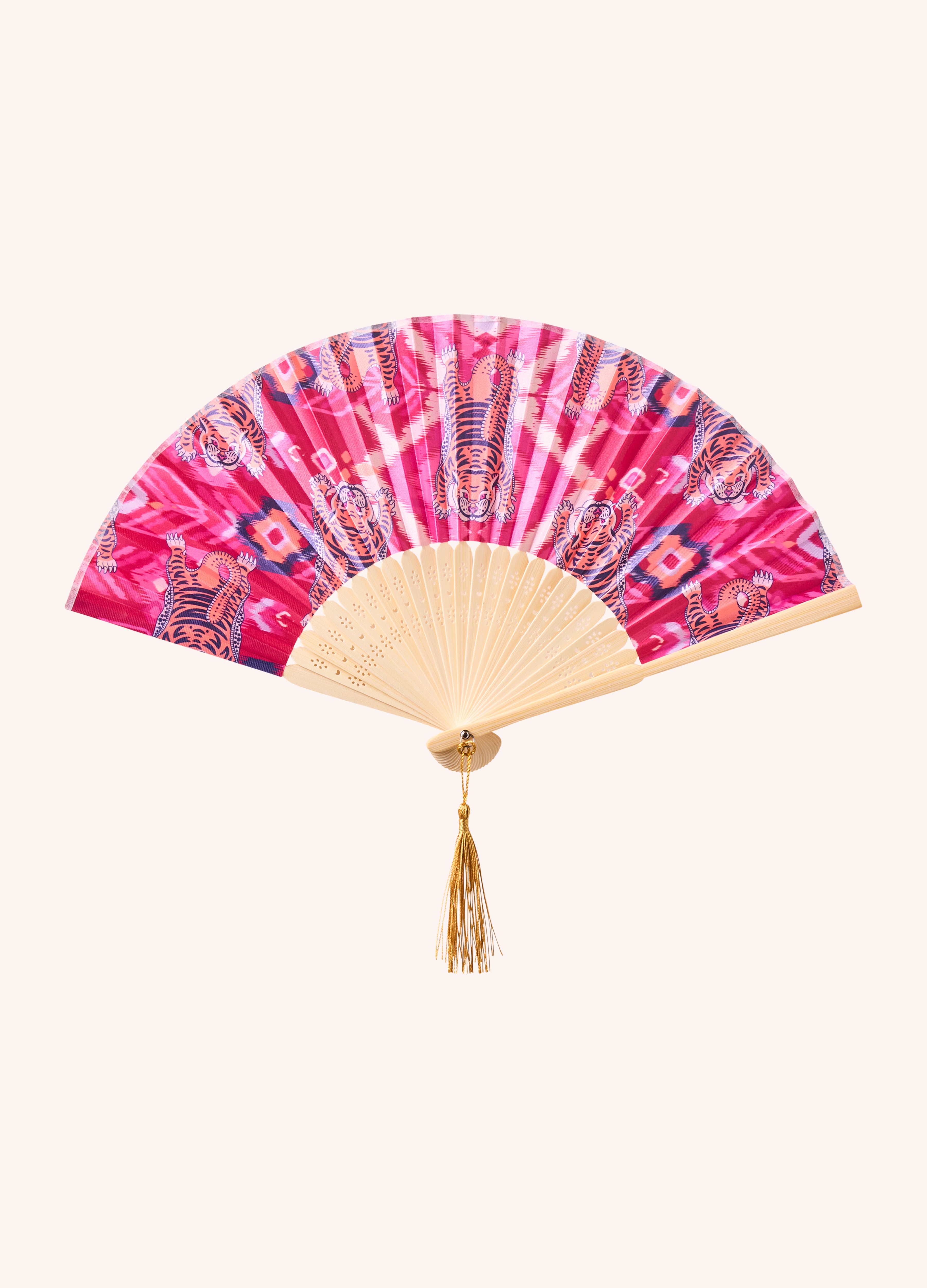 Satin Fan Ikat Tigers