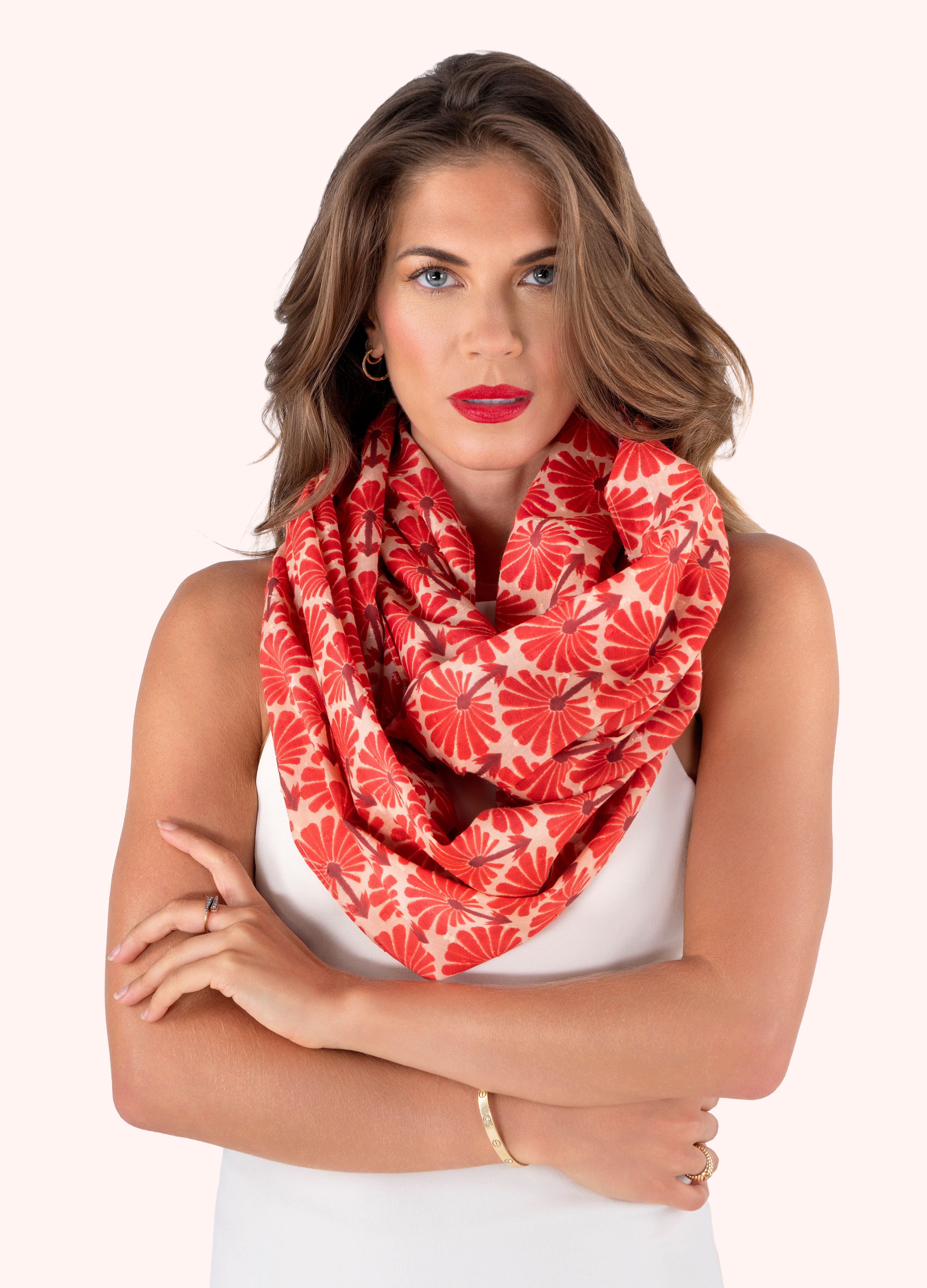 Infinity Scarf Rouge Palms