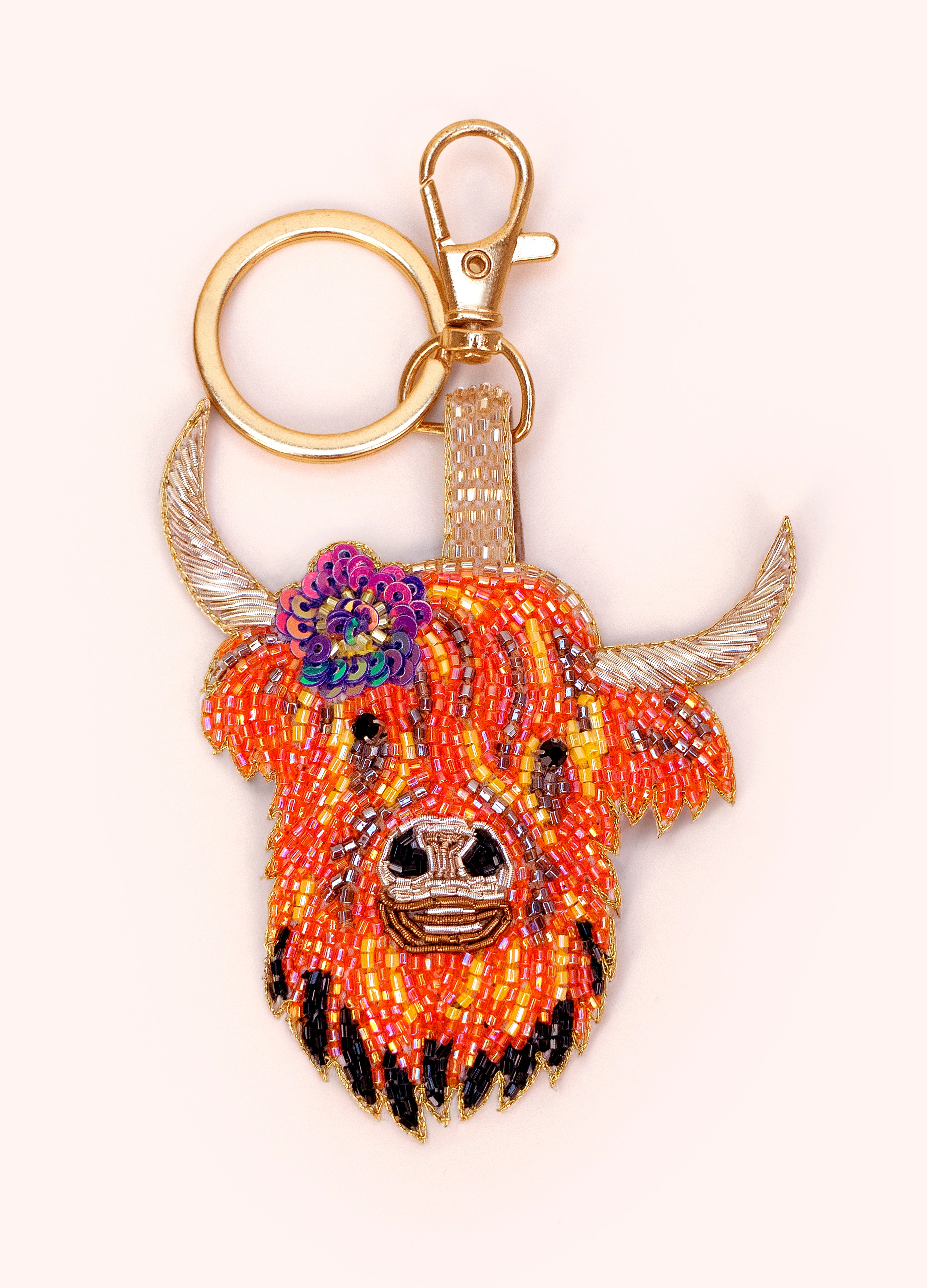 Beaded Keyrings Highland Cow
