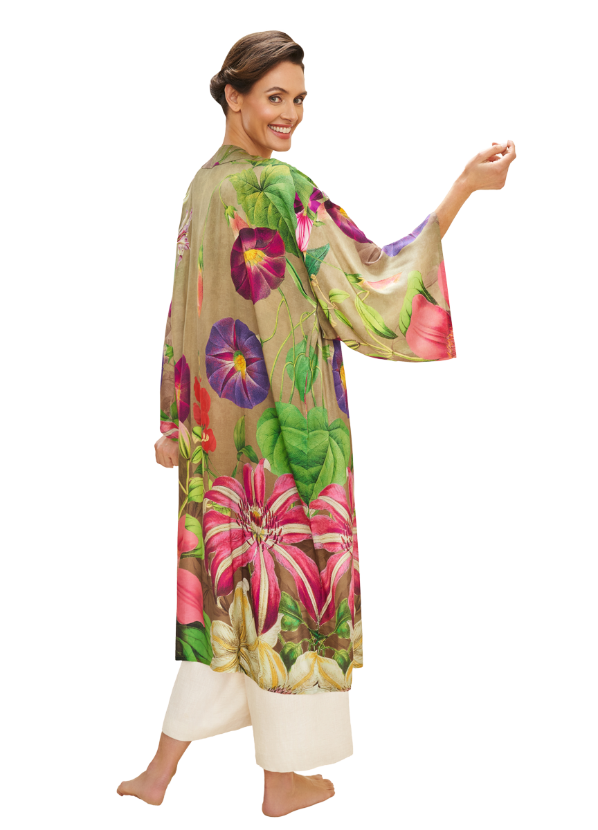 Oversized Botanicals Kimono Gown