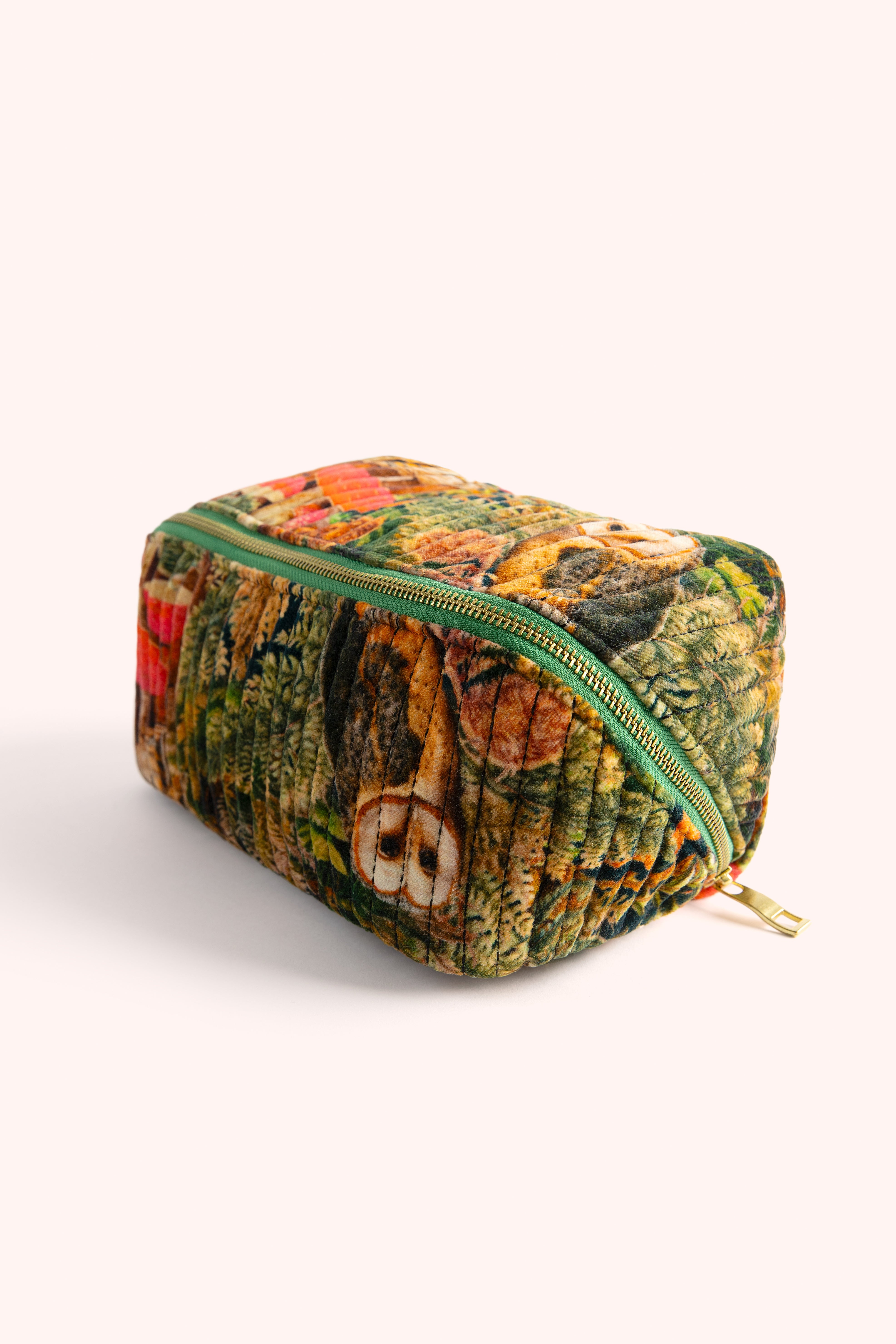 Quilted Make Up Bag Wild Woodland Owl