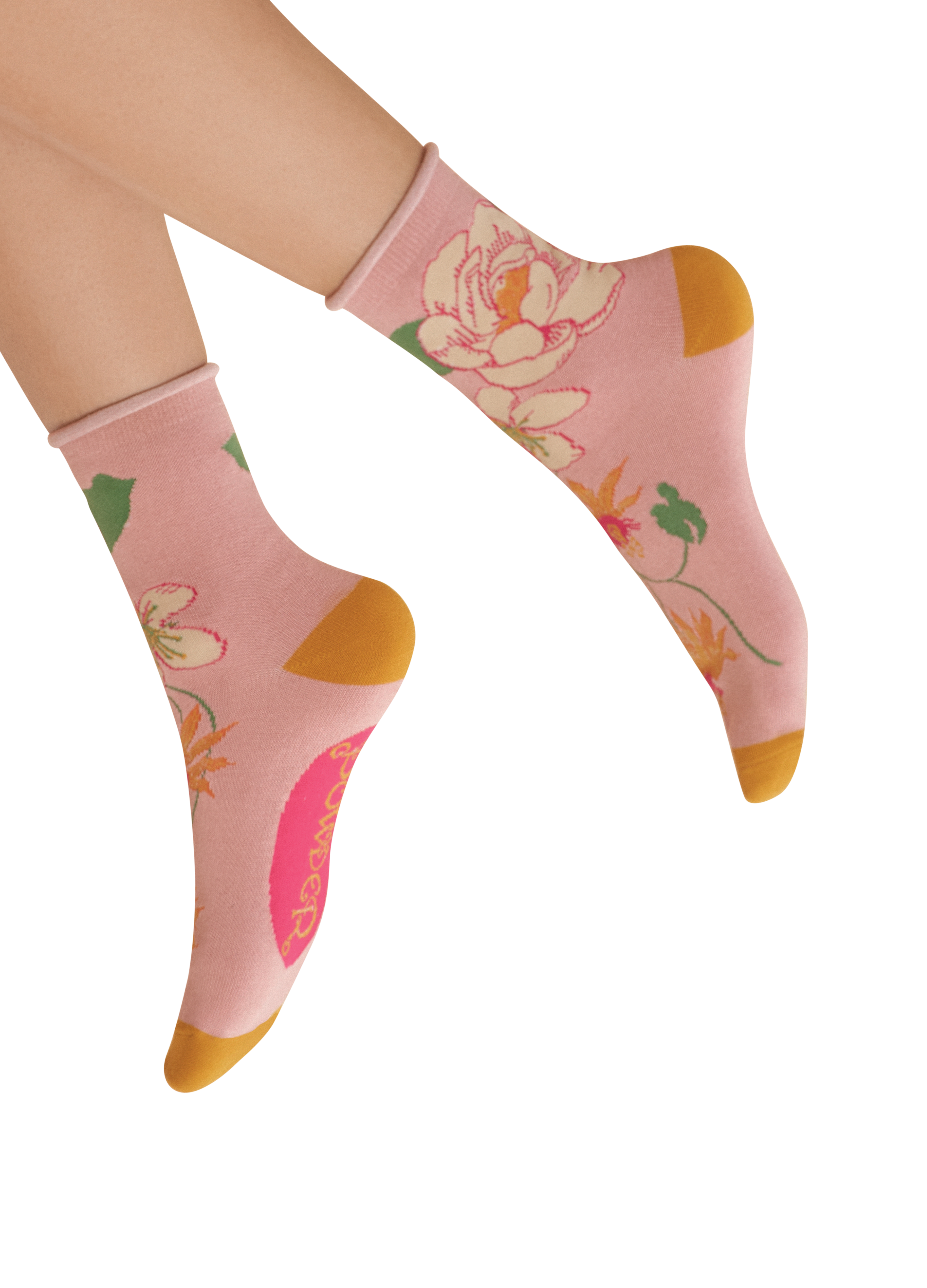Tropical Flora Ankle Socks Petal