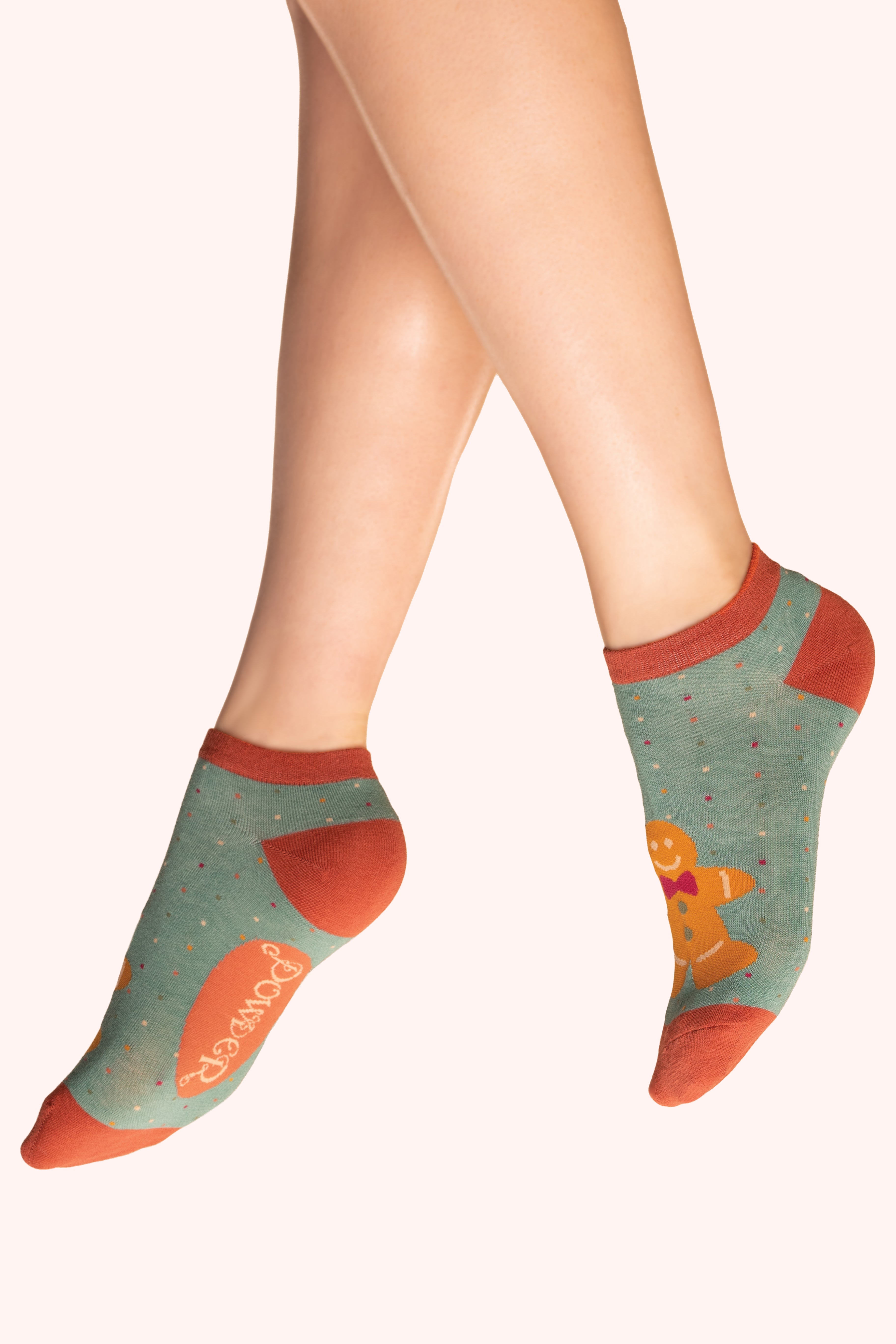 Trainer Socks Gingerbread Man Aqua