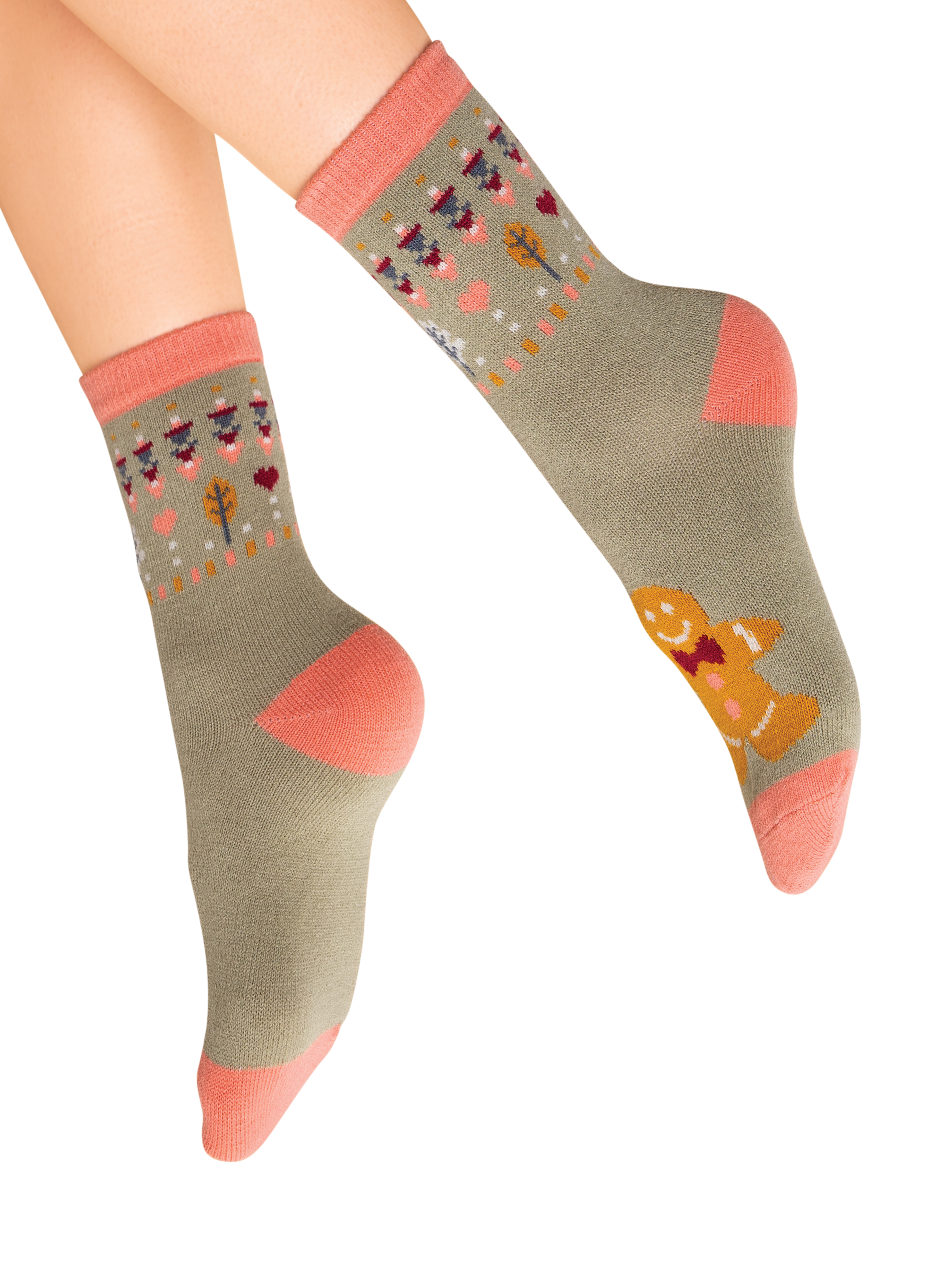 Gingerbread Man Knitted Socks