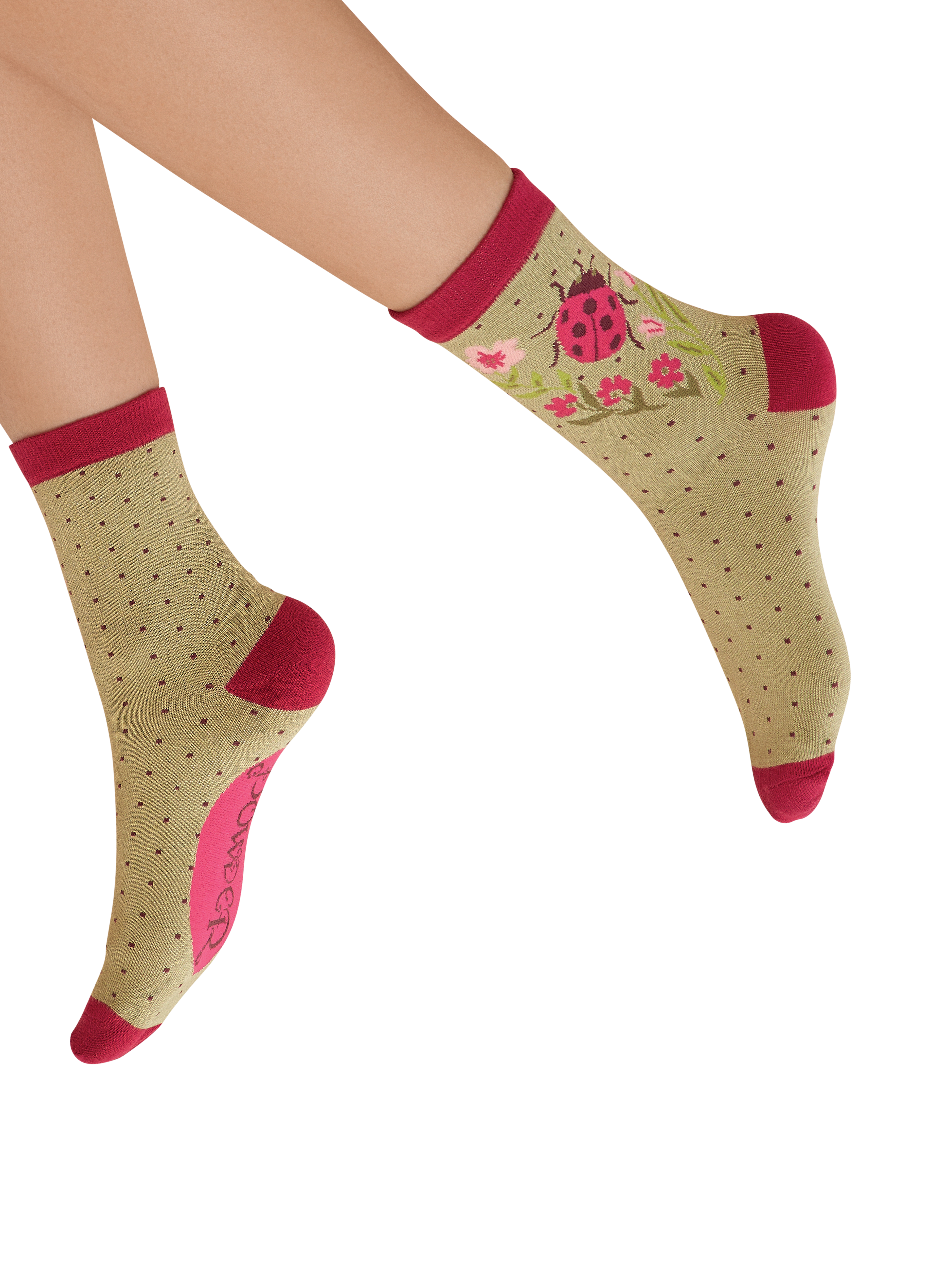Ladybird Ankle Socks Sage