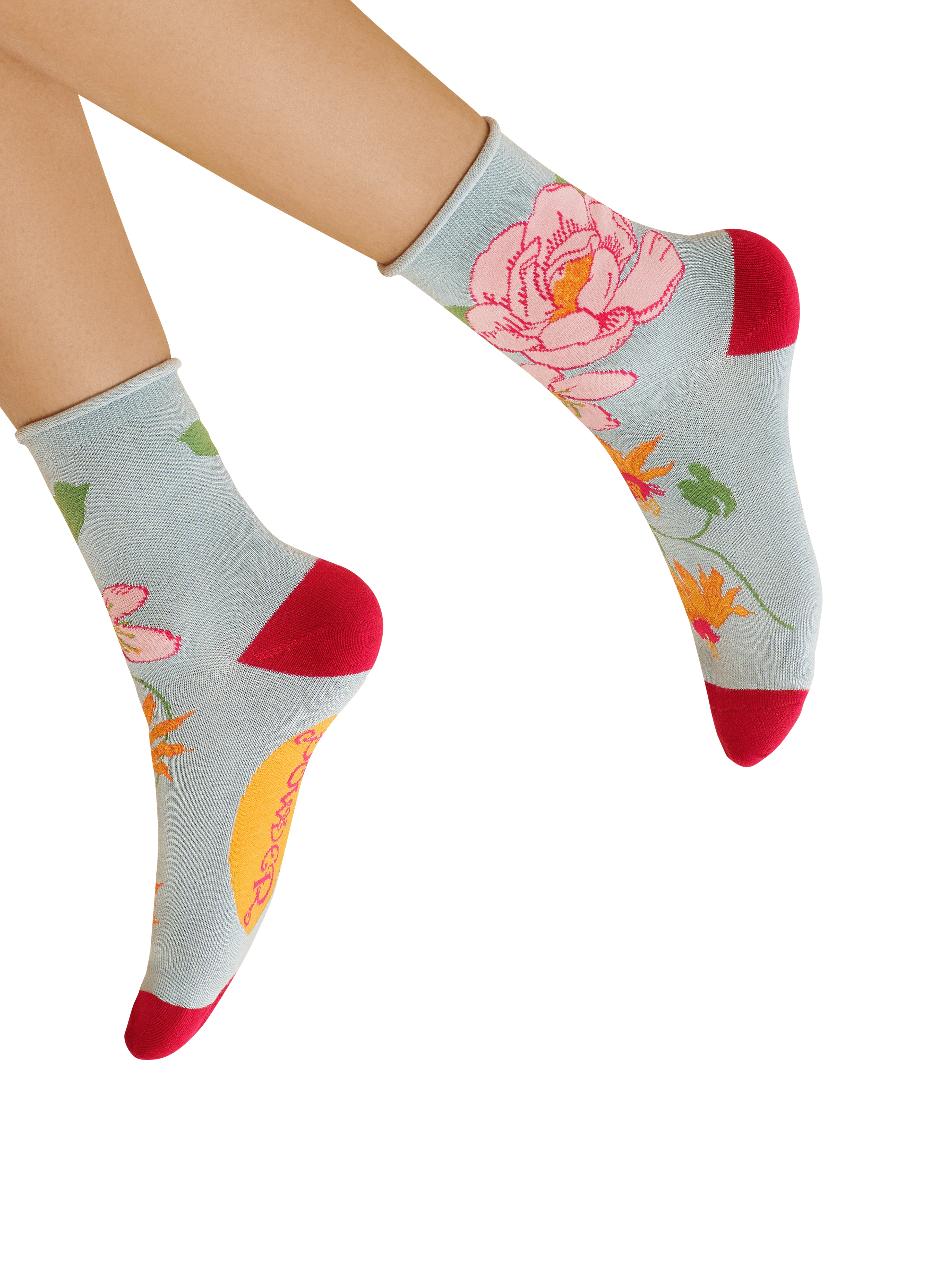 Tropical Flora Ankle Socks Ice