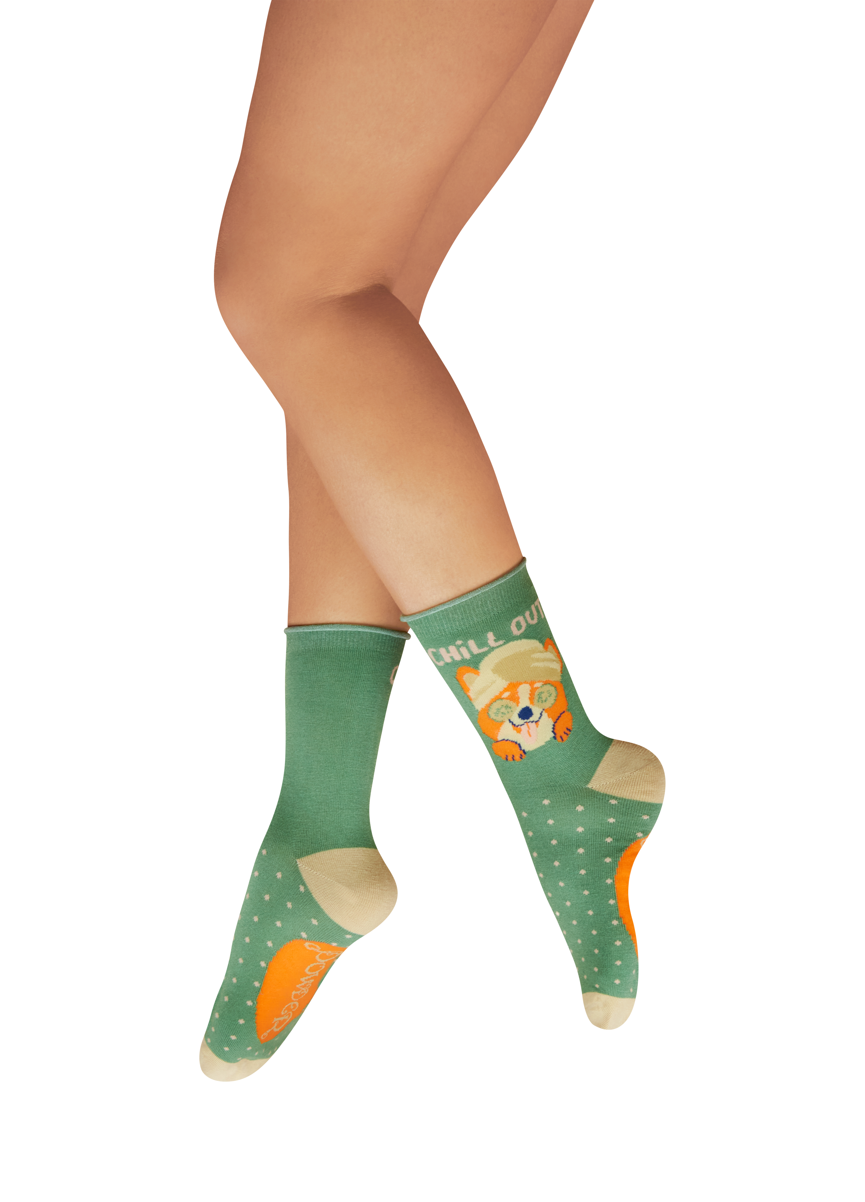 Ankle Socks Chilled Corgi Fern