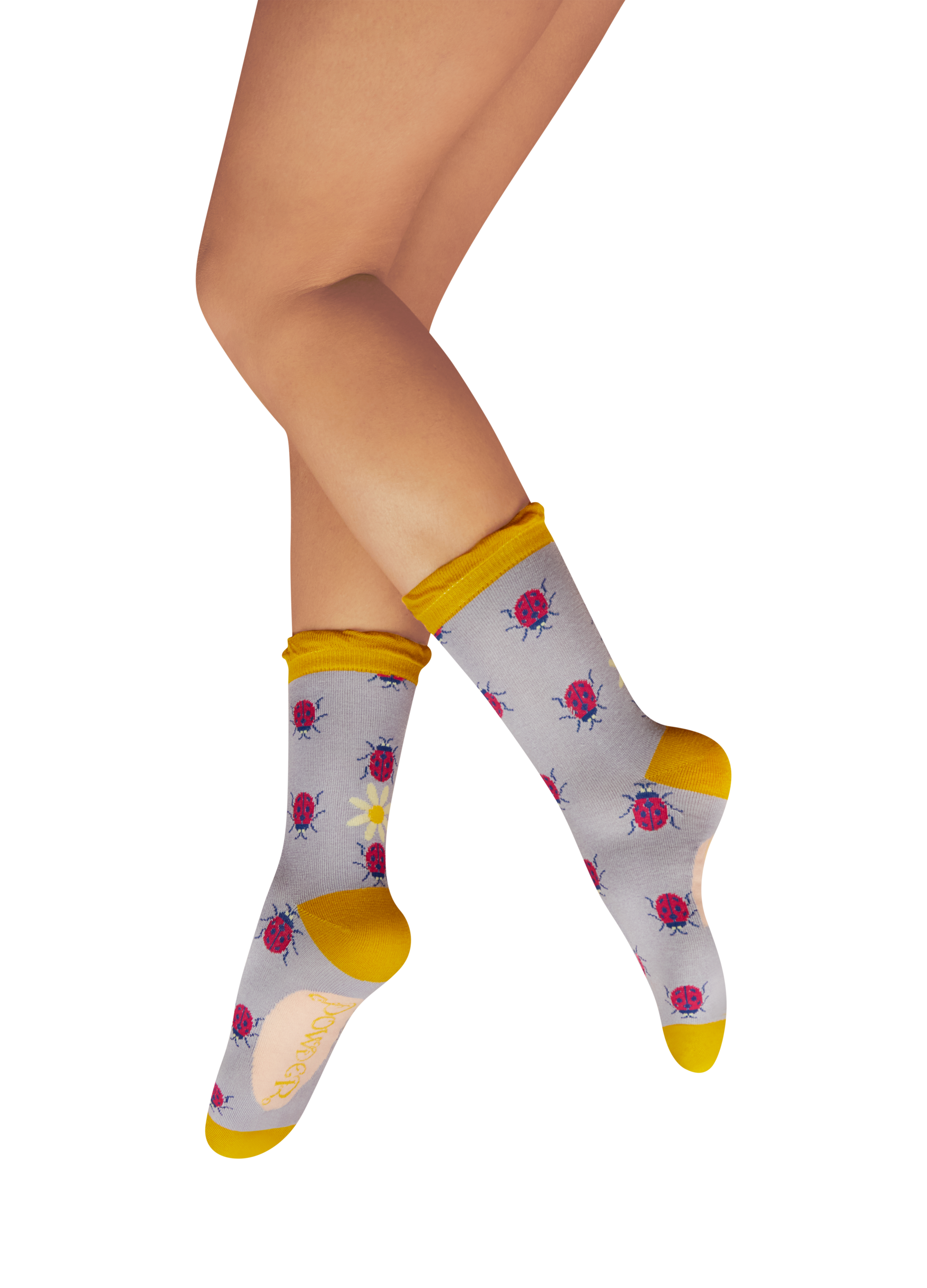 Ladies' Ankle Socks - Lovely Ladybirds - Lilac