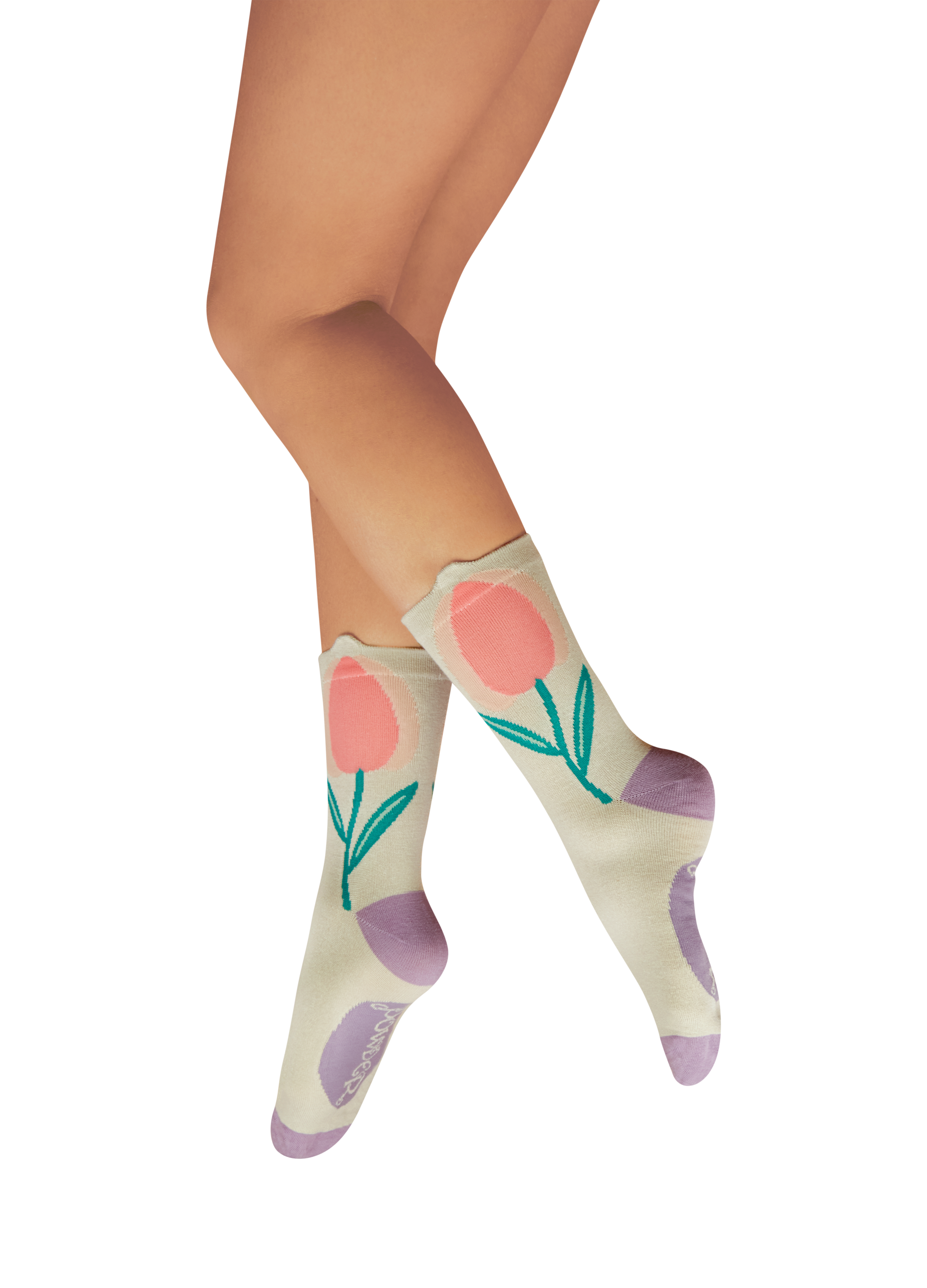Flower Top Ankle Socks Tulip Coconut