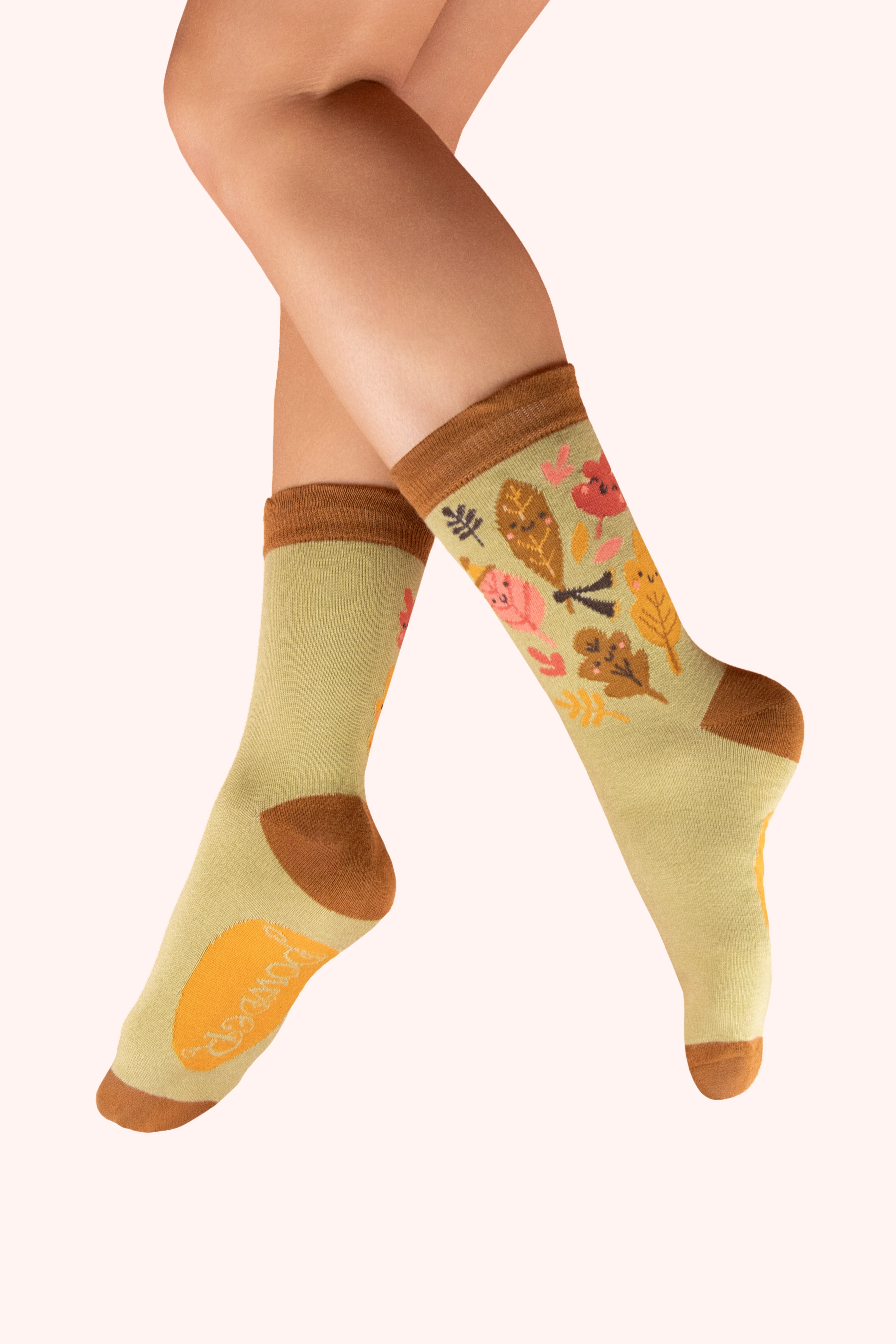 Ankle Socks Happy Leaves Sage