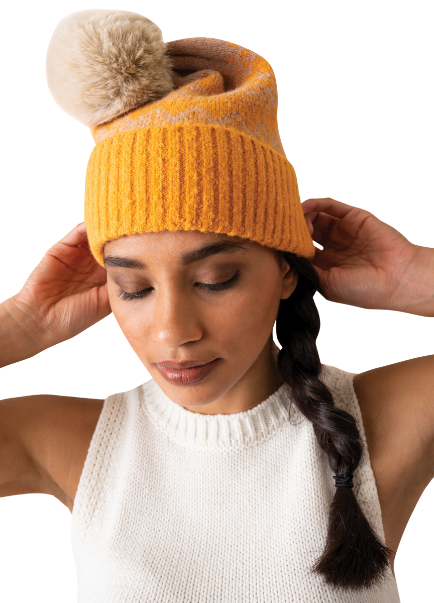 Thora Bobble Hat & Taupe