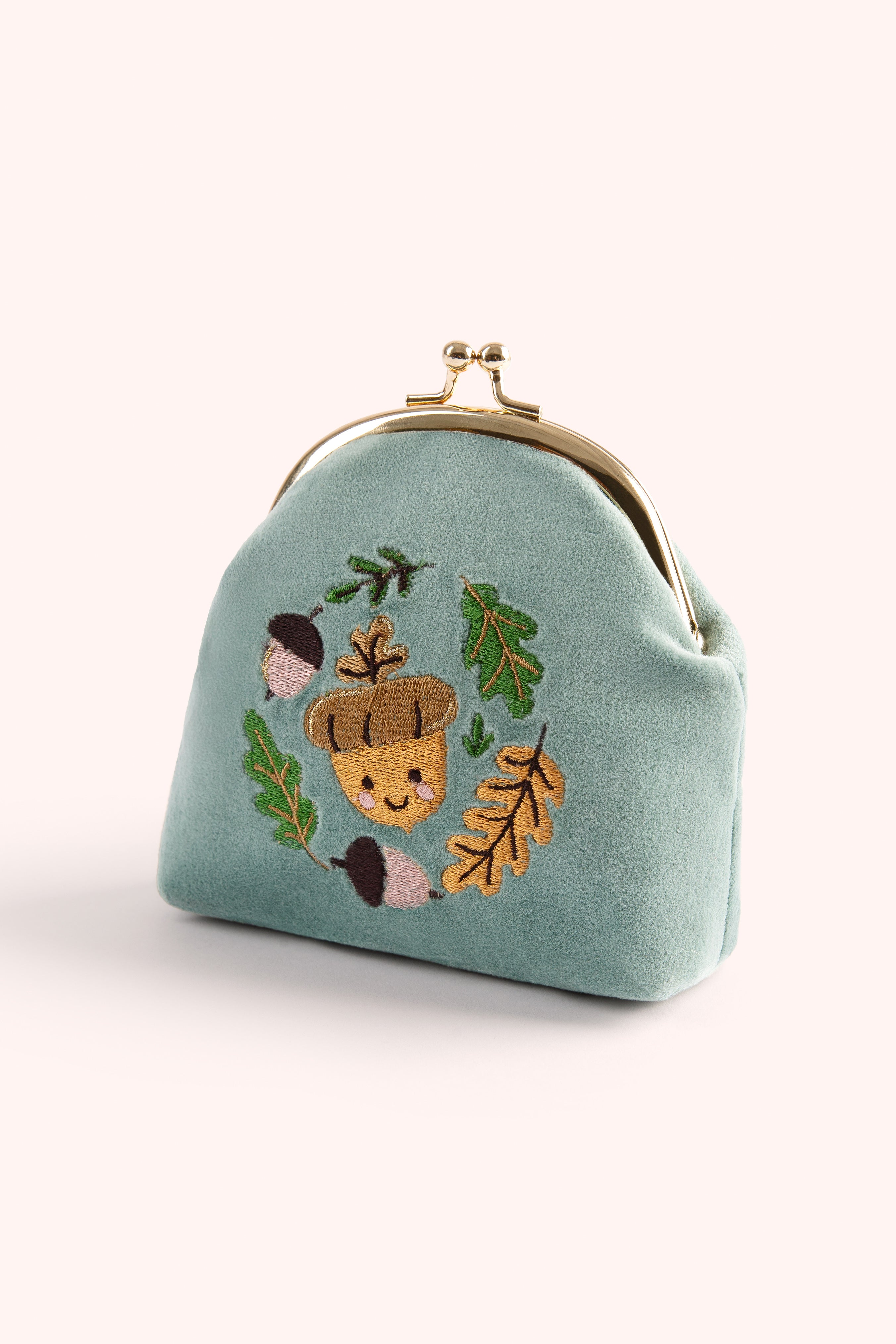 Velvet Coin Purse Happy Acorn